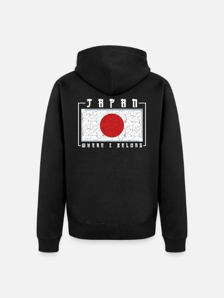 Japan - Unisex Premium Organic Zip Hoodie - black