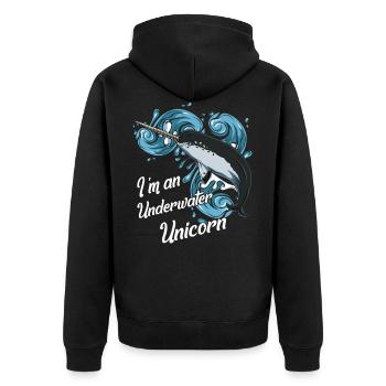 Narwals - Unisex Premium Bio Zip Hoodie - Schwarz - Hinten - Nico (187cm)