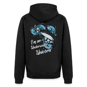 Licorne sous-marine | Narwhal Funny Animal Gift - Veste à capuche bio Premium Unisexe - noir - Dos - Nico (187cm)