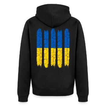 Trendy Ukraine couleurs nationales modern pays cadeau - Veste à capuche bio Premium Unisexe - noir - Dos - Nico (187cm)