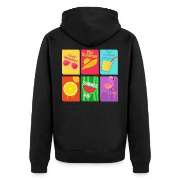summer - Unisex Premium Organic Zip Hoodie - black - Back - Nico (187cm)