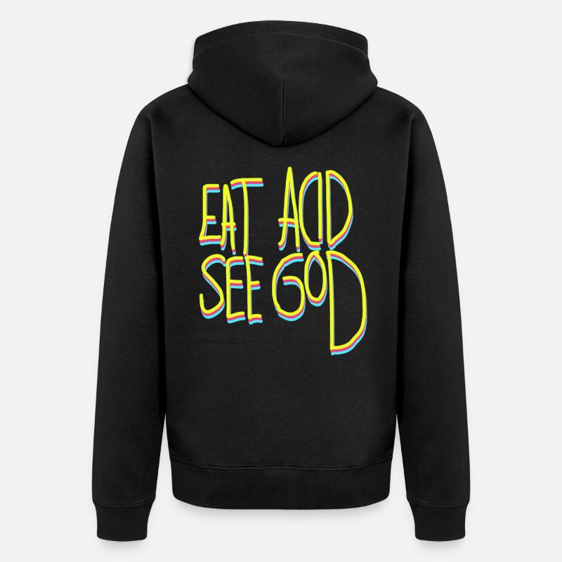 Psychédéliques au LSD acide - Veste à capuche bio Premium Unisexe - noir