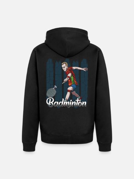 Badminton - Unisex Premium Organic Zip Hoodie - black