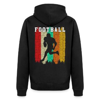 Football - Unisex Premium Bio Zip Hoodie - Schwarz - Hinten - Nico (187cm)