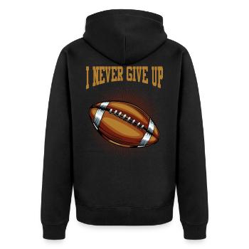Je n'abandonne jamais le cadeau de football américain en peau de porc - Veste à capuche bio Premium Unisexe - noir - Dos - Nico (187cm)