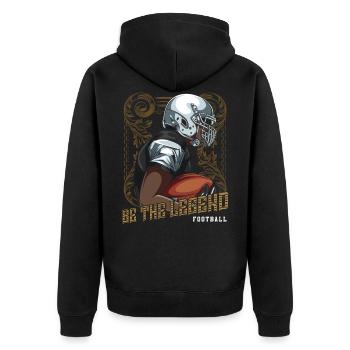 Football - Unisex Premium Bio Zip Hoodie - Schwarz - Hinten - Nico (187cm)