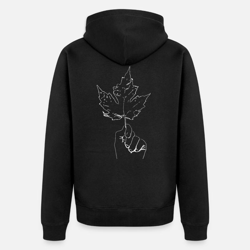 Maple maple leaf hand - Unisex Premium Organic Zip Hoodie - black
