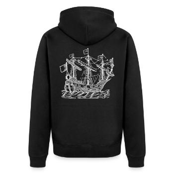 Sailboat sailboat - Unisex Premium Organic Zip Hoodie - black - Back - Nico (187cm)