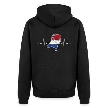 Netherlands - Unisex Premium Organic Zip Hoodie - black - Back - Nico (187cm)