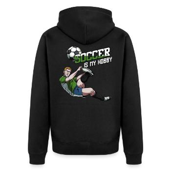 Le football est mon passe-temps | Déclaration de football - Veste à capuche bio Premium Unisexe - noir - Dos - Nico (187cm)