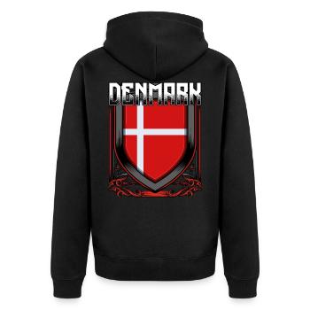Armoiries danoises Danemark cadeau pays - Veste à capuche bio Premium Unisexe - noir - Dos - Nico (187cm)