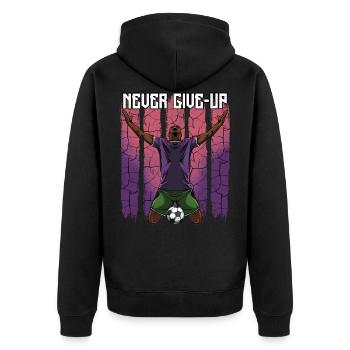 Ne jamais abandonner | Cadeau de motivation de football - Veste à capuche bio Premium Unisexe - noir - Dos - Nico (187cm)