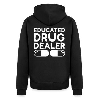 Pharmacist Pharmacist Pharmacist - Unisex Premium Organic Zip Hoodie - black - Back - Nico (187cm)