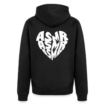 ASMR - Unisex Premium Bio Zip Hoodie - Schwarz - Hinten - Nico (187cm)