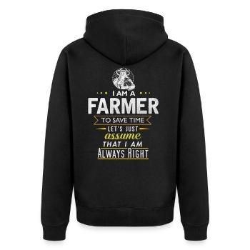 Cadeau agricole drôle d'agriculteur - Veste à capuche bio Premium Unisexe - noir - Dos - Nico (187cm)