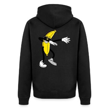 Banane Dab Dabbing Banane Geschenk - Unisex Premium Bio Zip Hoodie - Schwarz - Hinten - Nico (187cm)