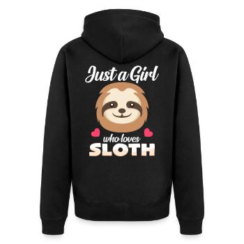 Faultiere - Unisex Premium Bio Zip Hoodie - Schwarz - Hinten - Nico (187cm)