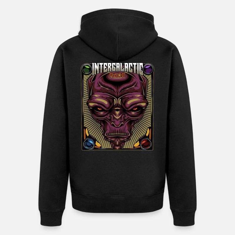 Course intergalactique | Cadeau étranger extraterrestre - Veste à capuche bio Premium Unisexe - noir