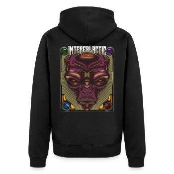 Alien - Unisex Premium Organic Zip Hoodie - black - Back - Nico (187cm)