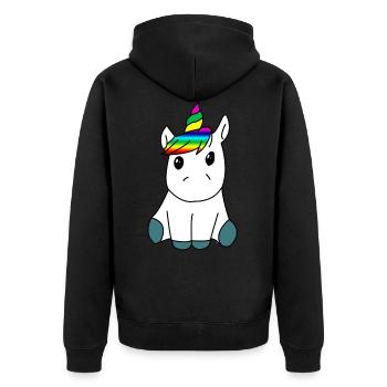 Douce licorne - Veste à capuche bio Premium Unisexe - noir - Dos - Nico (187cm)