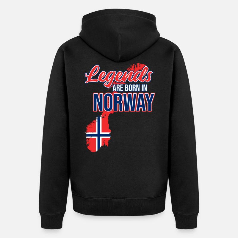 Norwegen - Unisex Premium Bio Zip Hoodie - Schwarz