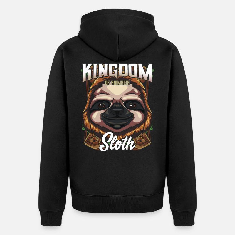 Faultier - Unisex Premium Bio Zip Hoodie - Schwarz