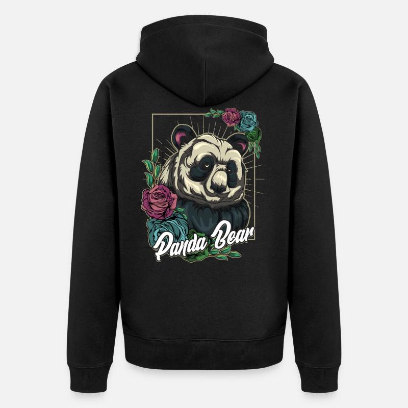 panda - Veste à capuche bio Premium Unisexe - noir