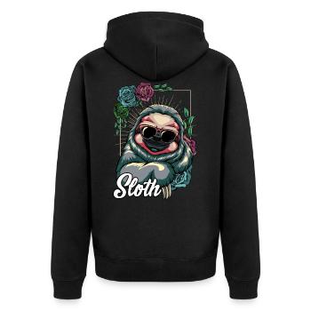 Cool sloth chill sunglasses wildlife gift - Unisex Premium Organic Zip Hoodie - black - Back - Nico (187cm)