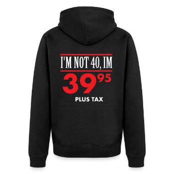 40th birthday - Unisex Premium Organic Zip Hoodie - black - Back - Nico (187cm)