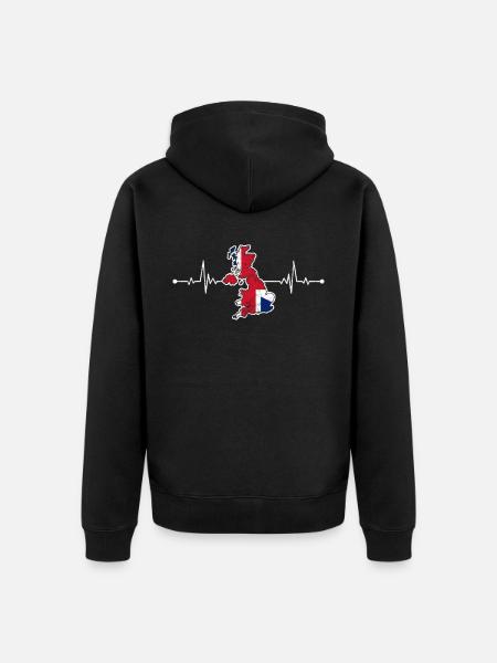 England - Unisex Premium Organic Zip Hoodie - black