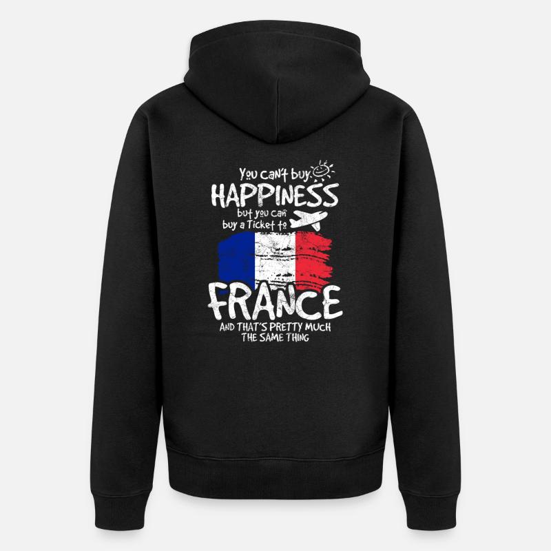 France - Veste à capuche bio Premium Unisexe - noir