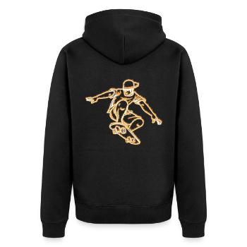 Cadeau de planche à roulettes - Veste à capuche bio Premium Unisexe - noir - Dos - Nico (187cm)
