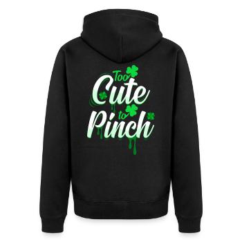 St. Patrick's Day - Unisex Premium Organic Zip Hoodie - black - Back - Nico (187cm)