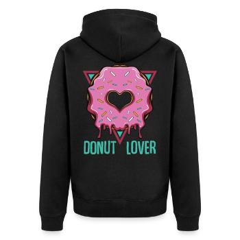 Amant de beignet | Bonbons glaçage cadeau de pâtisseries - Veste à capuche bio Premium Unisexe - noir - Dos - Nico (187cm)