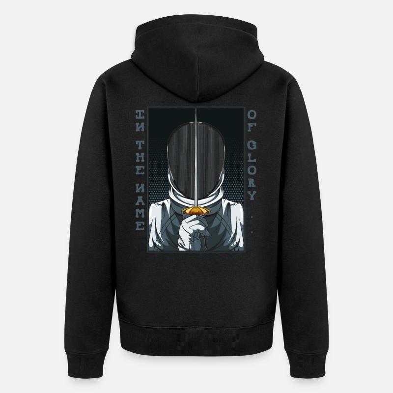 Fechten - Unisex Premium Bio Zip Hoodie - Schwarz