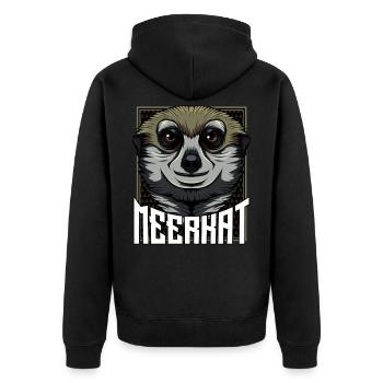 Suricate visage Amour des animaux - Veste à capuche bio Premium Unisexe - noir - Dos - Nico (187cm)