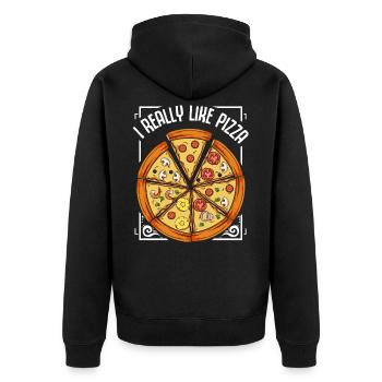 Pizza - Veste à capuche bio Premium Unisexe - noir - Dos - Nico (187cm)