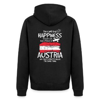 Austria - Unisex Premium Organic Zip Hoodie - black - Back - Nico (187cm)