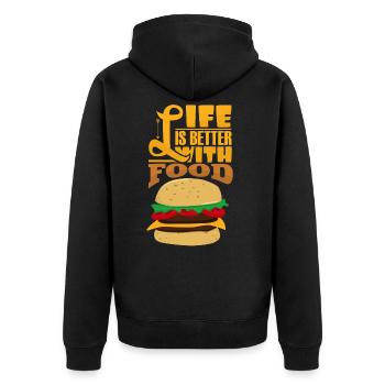 hamburger - Veste à capuche bio Premium Unisexe - noir - Dos - Nico (187cm)