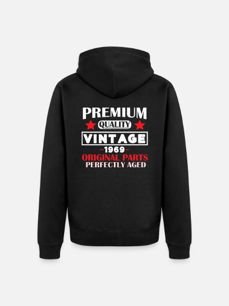 1969 - Unisex Premium Organic Zip Hoodie - black