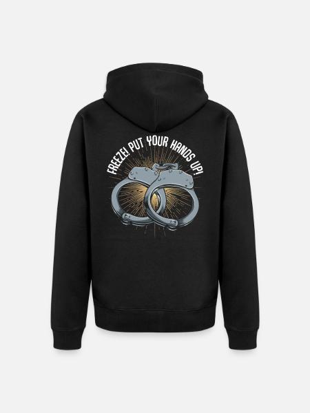 police - Unisex Premium Organic Zip Hoodie - black