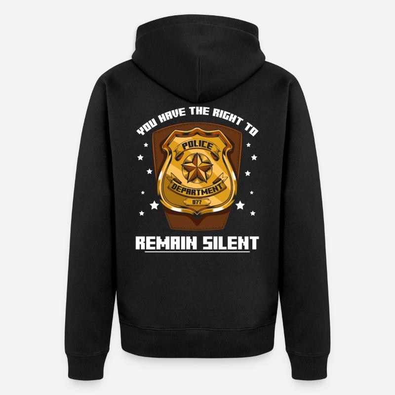 Polizei - Unisex Premium Bio Zip Hoodie - Schwarz
