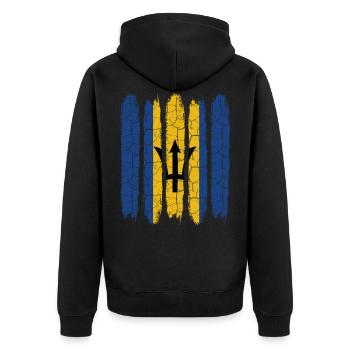 Barbados - Unisex Premium Bio Zip Hoodie - Schwarz - Hinten - Nico (187cm)
