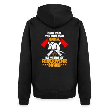Pompier oncle cadeau drôle pompiers - Veste à capuche bio Premium Unisexe - noir - Dos - Nico (187cm)