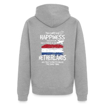 Pays-Bas - Veste à capuche bio Premium Unisexe - gris chiné - Dos - Nico (187cm)