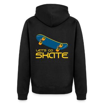 Skateboarder - Unisex Premium Bio Zip Hoodie - Schwarz - Hinten - Nico (187cm)