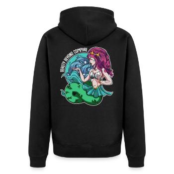 Meerjungfrauen - Unisex Premium Bio Zip Hoodie - Schwarz - Hinten - Nico (187cm)