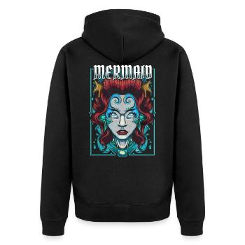 Meerjungfrauen - Unisex Premium Bio Zip Hoodie - Schwarz - Hinten - Nico (187cm)