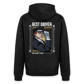 taxi - Veste à capuche bio Premium Unisexe - noir - Dos - Nico (187cm)