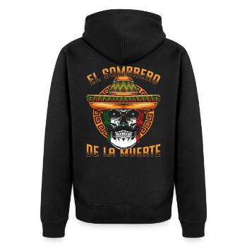 Mexiko - Unisex Premium Bio Zip Hoodie - Schwarz - Hinten - Nico (187cm)